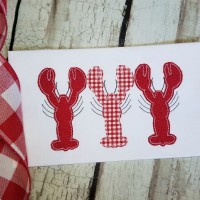 Crawfish Trio Machine Applique Design